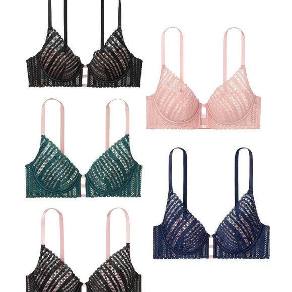VERY SEXY Victoria's secret Lace Lightly-Lined Plunge Bra 5pk bundle NWT - Picture 1 of 13